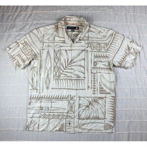 Quiksilver Waterman Shirt Men's Size Small Floral Print Short Sleeve Camp Shirt